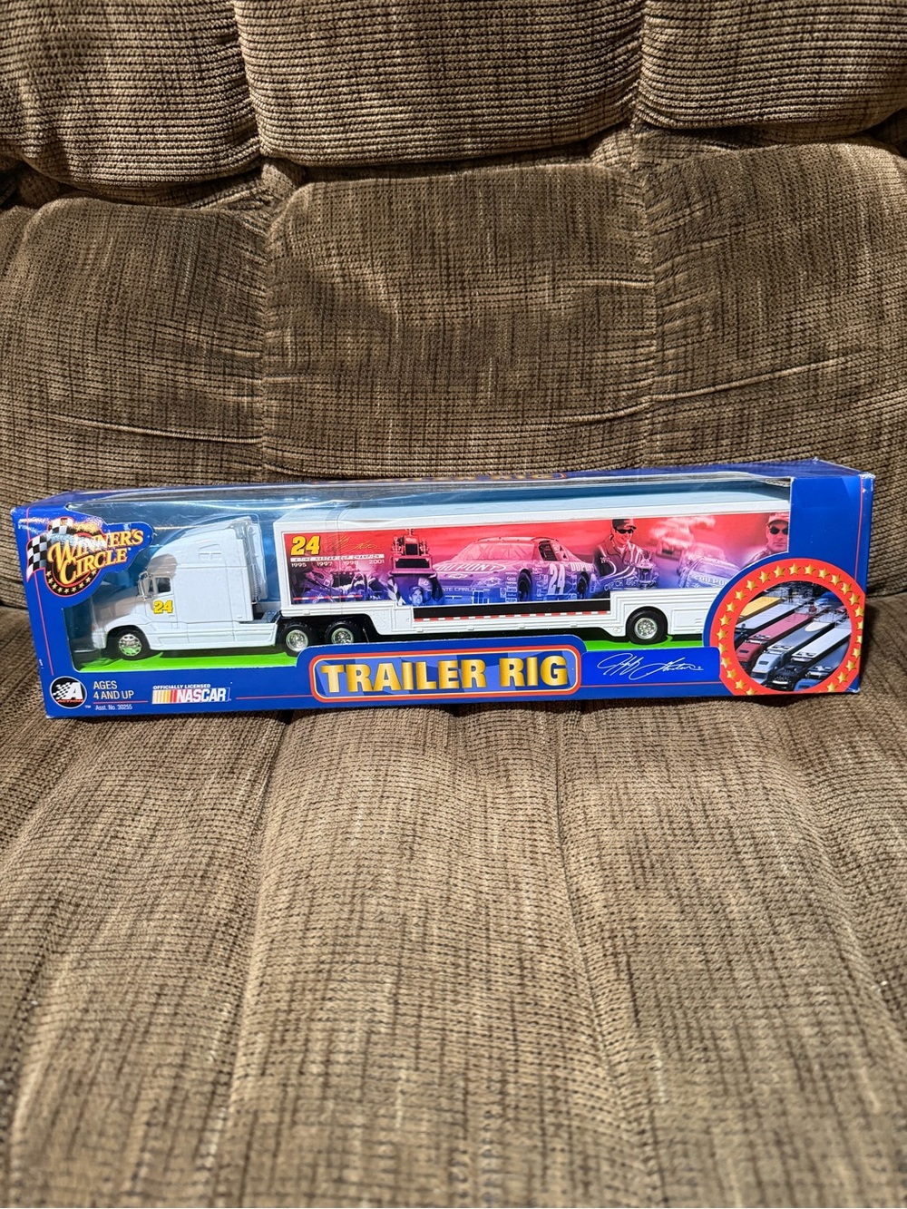 Winners Circle NASCAR Trailer Rig Toy - White and Blue